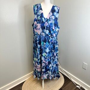 Soft Surroundings Ashlyn Maxi Dress in Blue/Purple Floral size 2X